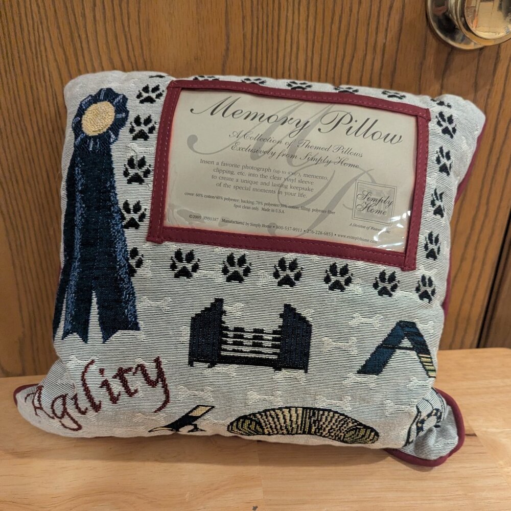 Dog Agility Training Picture Pillow-New with original packaging